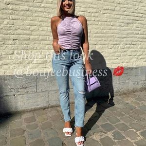 mango leather braided design mule sandals